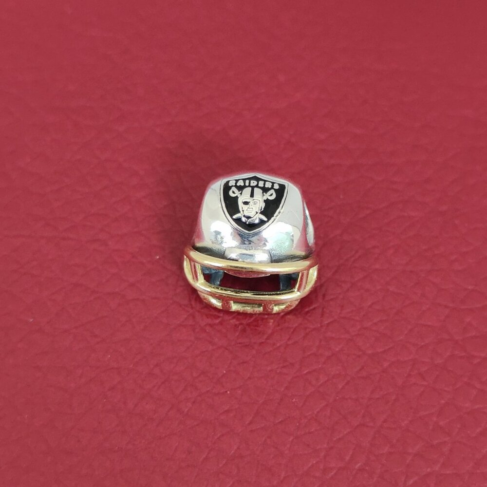 Pandora Las Vegas Raiders NFL Football Helmet Charm 14K Gold and S925 Silver